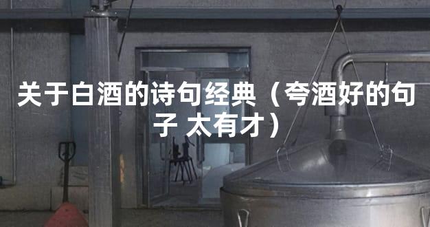 关于白酒的诗句经典（夸酒好的句子 太有才）